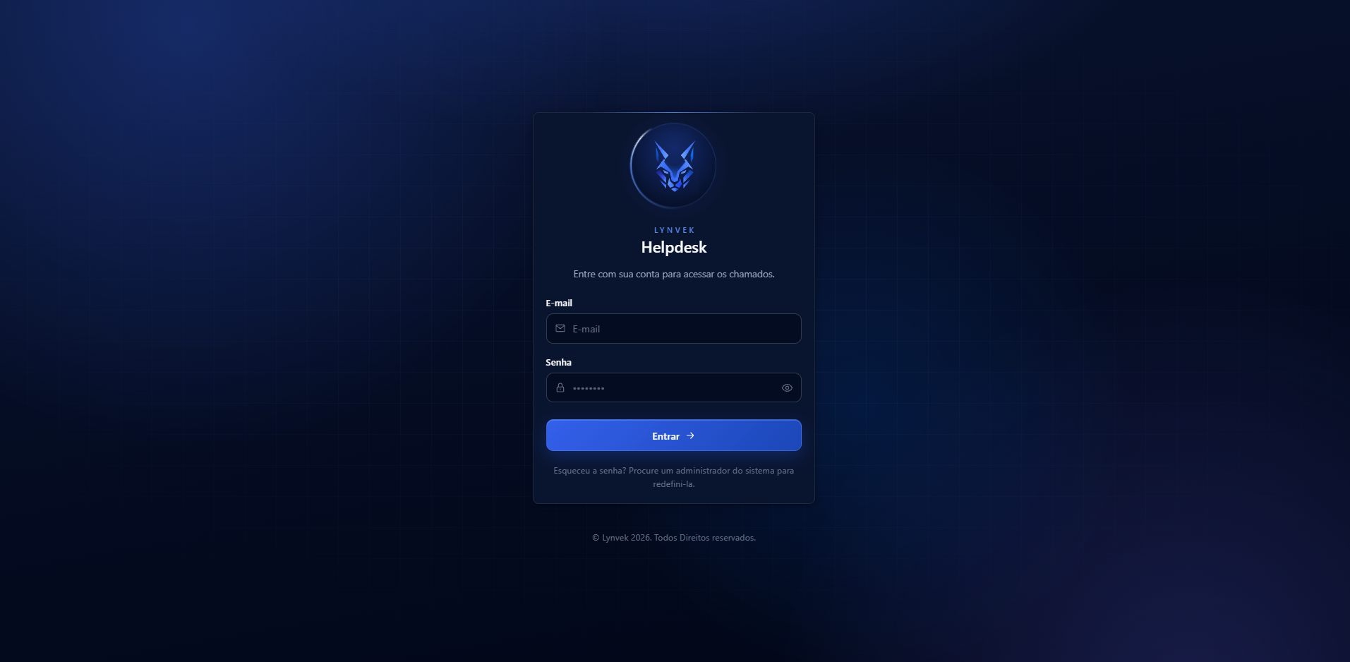 Lynvek — tela de login