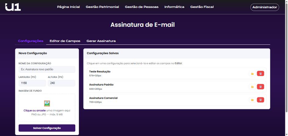 Univenty — gerador de assinatura de e-mail