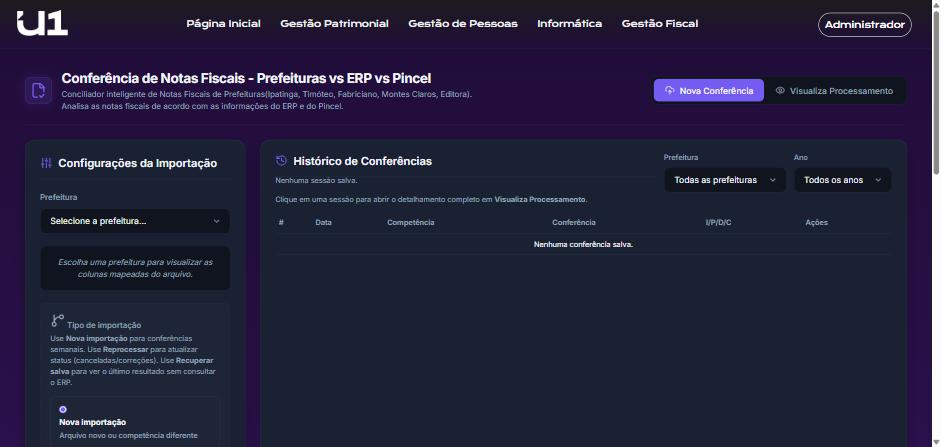 Univenty — conferência de notas fiscais