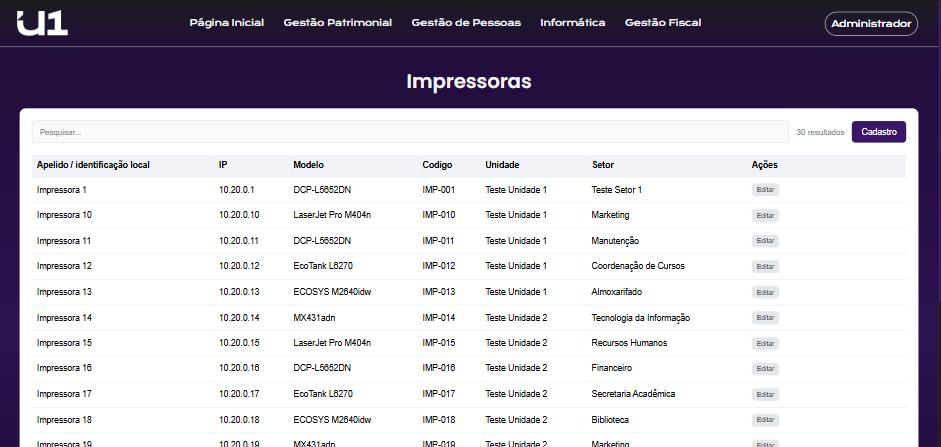 Univenty — impressoras