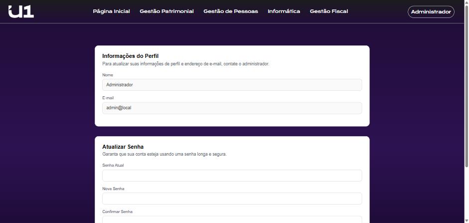 Univenty — perfil do usuário